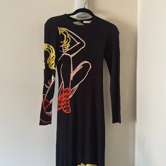 Alice + Olivia X TOM WESSELMANN DELORA OPEN BACK MAXI DRESS, Size 0, $595 - Picture 10 of 12